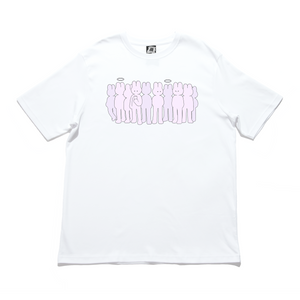 "Bunnies in Line" Cut and Sew Wide-body Tee White/Black