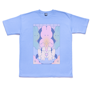 "Bunny Supremacy" Taper-Fit Heavy Cotton Tee Sky Blue