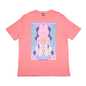 "Bunny Supremacy" Cut and Sew Wide-body Tee White/Beige