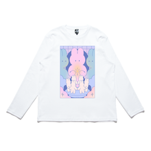 Load image into Gallery viewer, &quot;Bunny Supremacy&quot; Cut and Sew Wide-body Long Sleeved Tee White/Beige