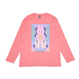 "Bunny Supremacy" Cut and Sew Wide-body Long Sleeved Tee White/Beige