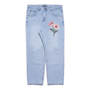 "Flower" Light Denim Jeans