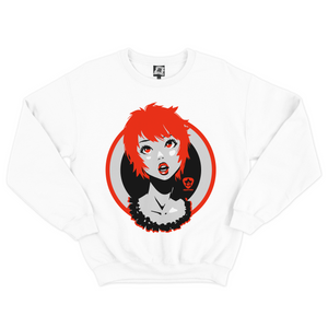 "Short Red Hair Girl" Basic Sweatshirt Black/White