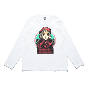 "Sky Above" Cut and Sew Wide-body Long Sleeved Tee White