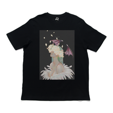 Load image into Gallery viewer, &quot;Bloom: Green and Purple&quot; Cut and Sew Wide-body Tee White/Black
