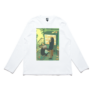 "Rusty Vending Machine" Cut and Sew Wide-body Long Sleeved Tee White