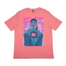 Load image into Gallery viewer, &quot;Heartless&quot; Cut and Sew Wide-body Tee White/Salmon Pink