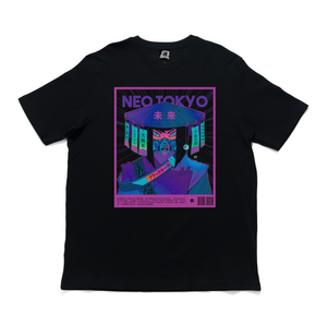 "Welcome to Neo Tokyo" Cut and Sew Wide-body Tee White/Black