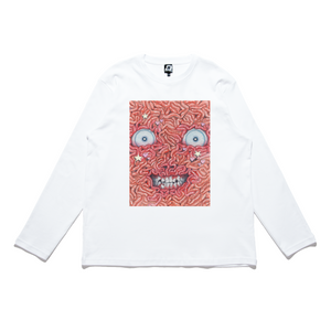 "Feeling Fine" Cut and Sew Wide-body Long Sleeved Tee White