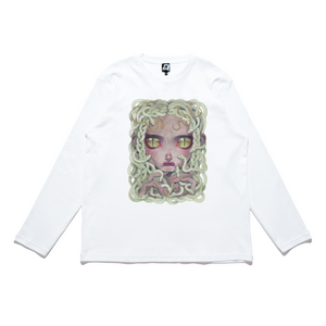 "Medusa" Cut and Sew Wide-body Long Sleeved Tee White