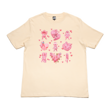 Load image into Gallery viewer, &quot;Happy Holislay&quot; Cut and Sew Wide-body Tee Beige/Salmon Pink