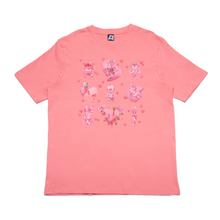 Load image into Gallery viewer, &quot;Happy Holislay&quot; Cut and Sew Wide-body Tee Beige/Salmon Pink