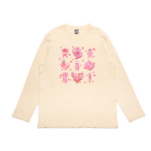 Load image into Gallery viewer, &quot;Happy Holislay&quot; Cut and Sew Wide-body Long Sleeved Tee Beige/Salmon Pink