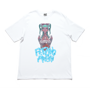 "Feeling Fresh" Cut and Sew Wide-body Tee White/Black