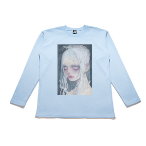 "Ghost" Taper-Fit Heavy Cotton Long Sleeve Tee Sky Blue