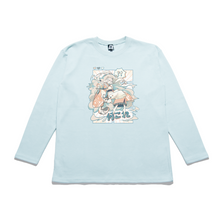 Load image into Gallery viewer, &quot;Isekai&quot; Taper-Fit Heavy Cotton Long Sleeve Tee Mint/Beige