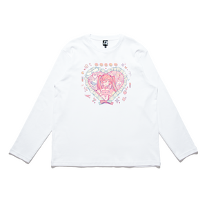 "Pinksick" Cut and Sew Wide-body Long Sleeved Tee White/Black/Salmon Pink