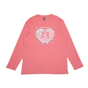 "Pinksick" Cut and Sew Wide-body Long Sleeved Tee White/Black/Salmon Pink