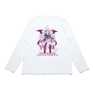 "Succubus" Cut and Sew Wide-body Long Sleeved Tee White/Black