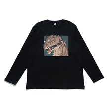 Load image into Gallery viewer, &quot;Ghost Cat&quot; Cut and Sew Wide-body Long Sleeved Tee White/Black