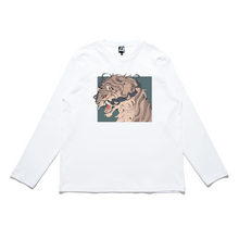 Load image into Gallery viewer, &quot;Ghost Cat&quot; Cut and Sew Wide-body Long Sleeved Tee White/Black