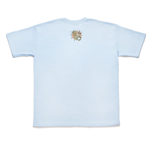 "Stimulated" Taper-Fit Heavy Cotton Tee Mint/Sky Blue