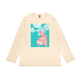 Permanence" Cut and Sew Wide-body Long Sleeved Tee White/Beige