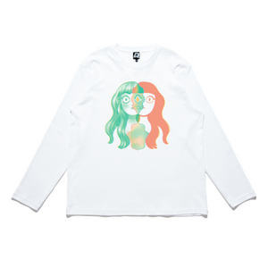 "Convergenza" Cut and Sew Wide-body Long Sleeved Tee White