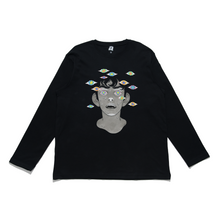 Load image into Gallery viewer, &quot;Ah Ah F*ck&quot; Cut and Sew Wide-body Long Sleeved Tee Black