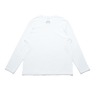 "Don't Hug the Messenger" Cut and Sew Wide-body Long Sleeved Tee White