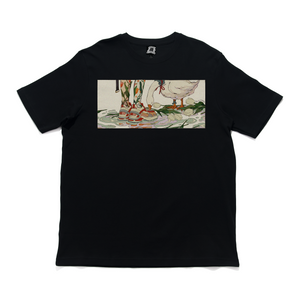 "Traces of Memories #1" Cut and Sew Wide-body Tee Black/Beige/Salmon Pink