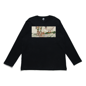 "Traces of Memories #1" Cut and Sew Wide-body Long Sleeved Tee Black/Beige/Salmon Pink
