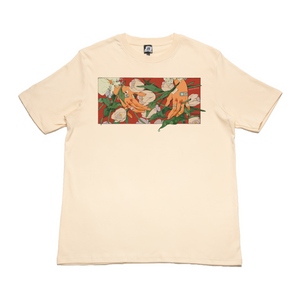 "Traces of Memories #2" Cut and Sew Wide-body Tee Black/Beige/Salmon Pink