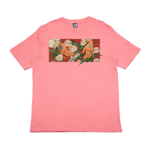 "Traces of Memories #2" Cut and Sew Wide-body Tee Black/Beige/Salmon Pink