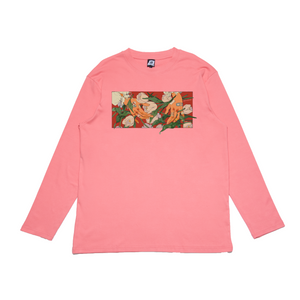 "Traces of Memories #2" Cut and Sew Wide-body Long Sleeved Tee Black/Beige/Salmon Pink
