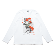 Load image into Gallery viewer, &quot;CAT/猫&quot; Cut and Sew Wide-body Long Sleeved Tee White/Black/Beige