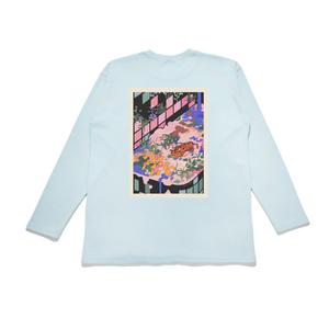 "Pool Party" Taper-Fit Heavy Cotton Long Sleeve Tee Mint