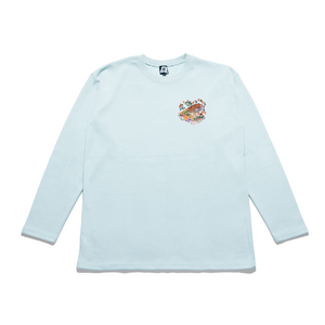 "Pool Party" Taper-Fit Heavy Cotton Long Sleeve Tee Mint