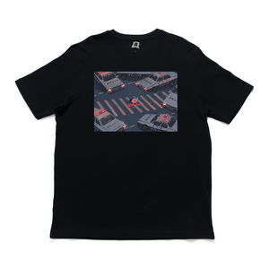 "Catch You" Cut and Sew Wide-body Tee Black