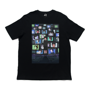 "Lain" Cut and Sew Wide-body Tee Black