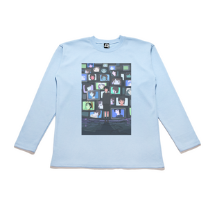 "Lain" Taper-Fit Heavy Cotton Long Sleeve Tee Sky Blue