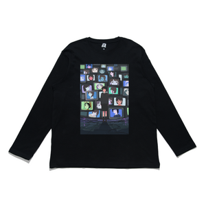 "Lain" Cut and Sew Wide-body Long Sleeved Tee Black