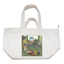 Load image into Gallery viewer, &quot;I Killed Myself In The Past&quot; Tote Carrier Bag Cream/Green