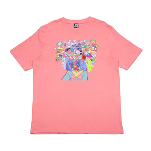"Things on my Mind" Cut and Sew Wide-body Tee Salmon Pink