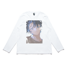 Load image into Gallery viewer, &quot;Summer Solstice&quot; Cut and Sew Wide-body Long Sleeved Tee White/Black