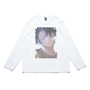 "Summer Solstice" Cut and Sew Wide-body Long Sleeved Tee White/Black