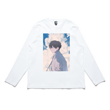 Load image into Gallery viewer, &quot;Breathe the Air of Freedom&quot; Cut and Sew Wide-body Long Sleeved Tee White/Black