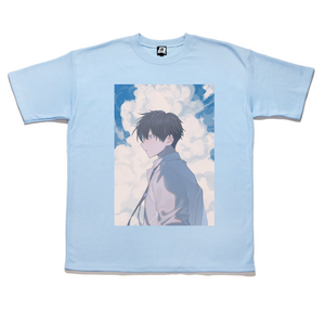 "Summer Solstice" Taper-Fit Heavy Cotton Tee Sky Blue