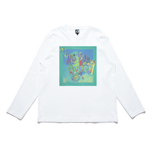 "Pile Up The Days" Cut and Sew Wide-body Long Sleeved Tee White
