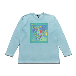 "Pile Up The Days" Taper-Fit Heavy Cotton Long Sleeve Tee Mint